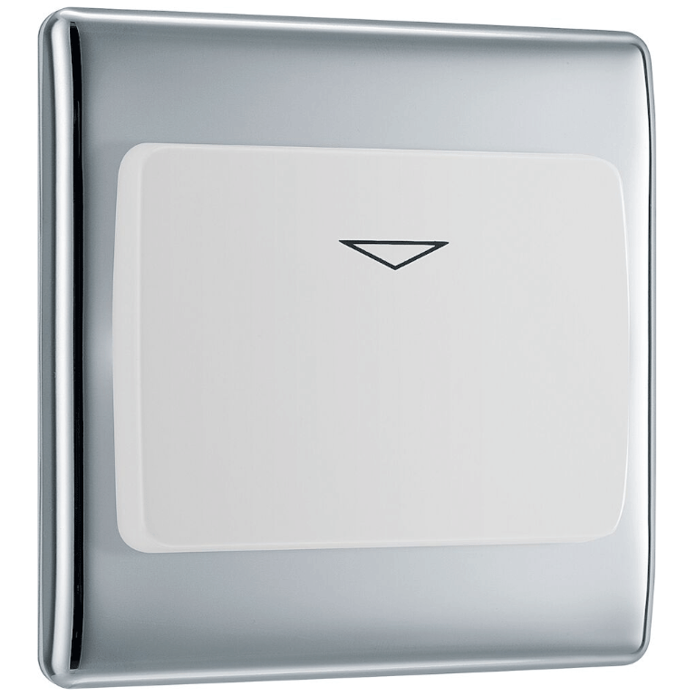 BG Nexus Metal Hotel Key Card Switch 16A - White Insert -, Image 1 of 1