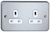 Deta Metal Clad 13A 2 Gang Unswitched Socket & Back Box With Knockouts - M1208