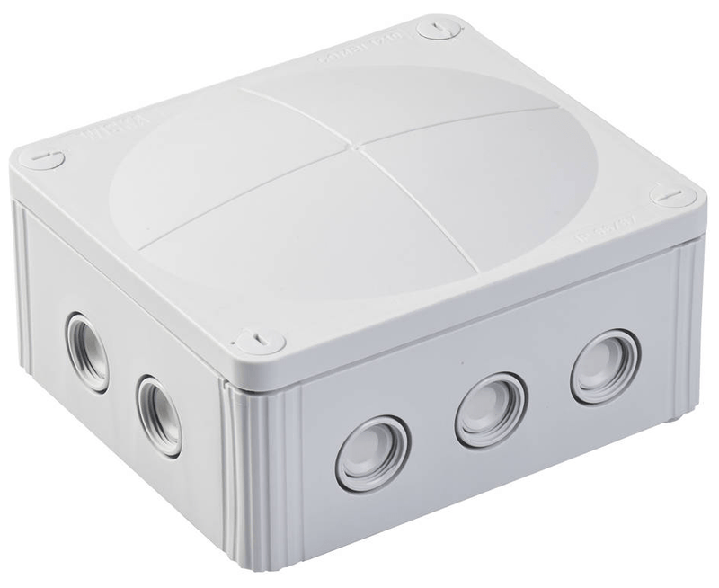 Wiska COMBI Waterproof Junction Box With 5 Pole & 10 Self Sealing Cable Inlets IP66 32A Grey - 10101462, Image 1 of 1