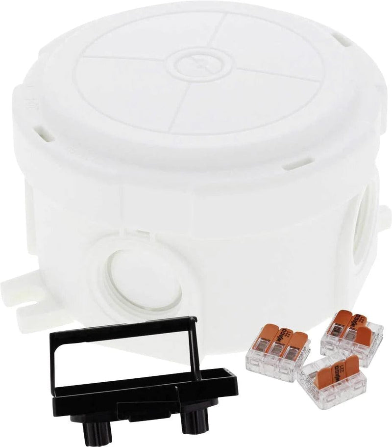 Wiska COMBI Polypropylene Round Weatherproof Junction Box With 4 Self Sealing Cable Inlets White - 10110637, Image 1 of 1