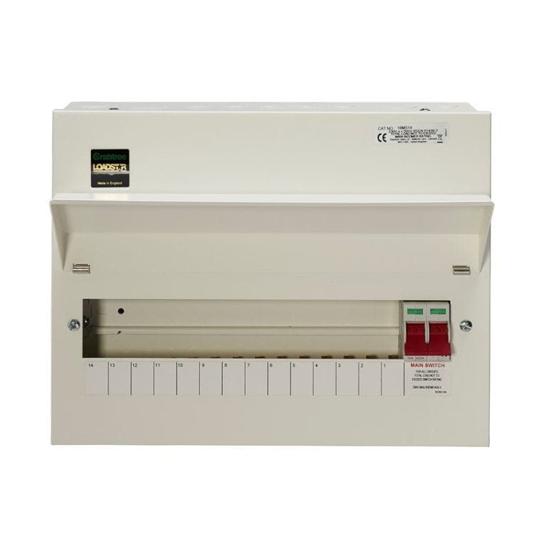 Crabtree Loadstar 14 Way 100A Main Switch Consumer Unit - Unpopulated  - 18MS14, Image 1 of 1