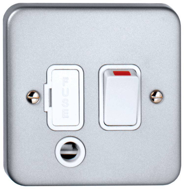 Deta Metal Clad 13A Switched Spur With Front Flex Outlet & Back Box With Knockouts - M1211FL, Image 1 of 1