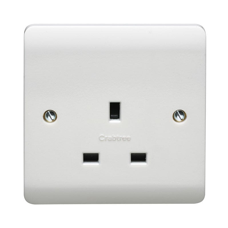 Crabtree Instinct 13A 1 Gang Unswitched Socket - White  - CR1255, Image 1 of 1