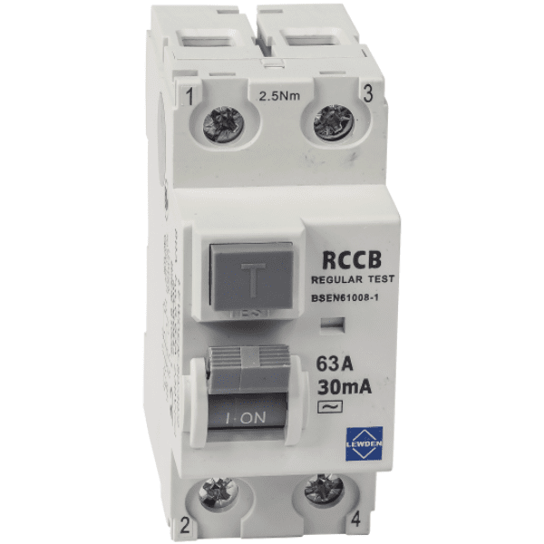 Lewden 63A 2 Pole 30mA Type A 6KA RCD - 63-30-2A, Image 2 of 2