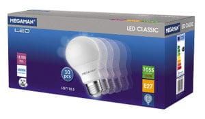 Megaman 9.6W LED GLS E27, 6500K (10 Pack) - 711922, Image 1 of 1