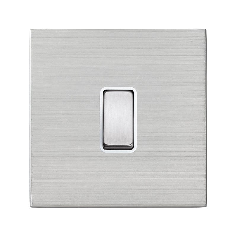 Hamilton Hartland G2 10AX 1 Gang Screwless Intermediate Light Switch - Satin Steel with White Insert  - 7G24R31SS-W, Image 1 of 1