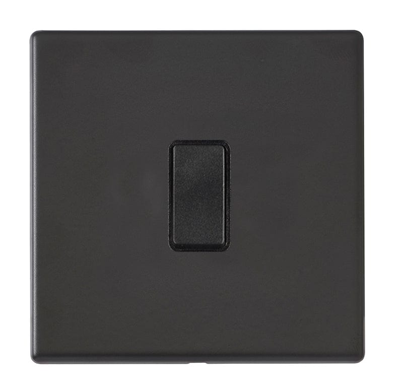 Hamilton Hartland G2 10A 1 Gang Screwless Intermediate Light Switch - Matt Black  - 7G2MBR31BL-B, Image 1 of 1