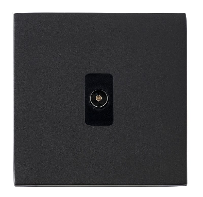 Hamilton Hartland G2 1 Gang Screwless Non Isolated TV Coaxial Socket - Matt Black  - 7G2MBTVB, Image 1 of 1