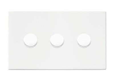 Hamilton Hartland G2 100W 3 Gang 2 Way Screwless Push On/Off Rotary LED Dimmer Switch - Matt White  - 7G2MW3XLEDITB100, Image 1 of 1