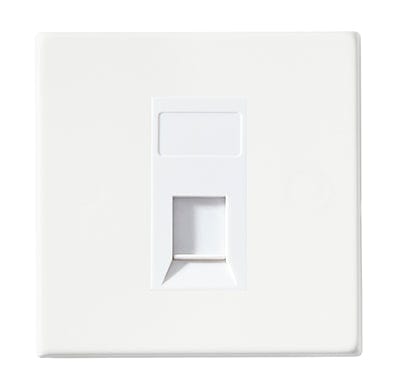 Hamilton Hartland G2 1 Gang Screwless RJ45 CAT6 Data Socket - Unshielded - Matt White  - 7G2MWJ45-C6W, Image 1 of 1