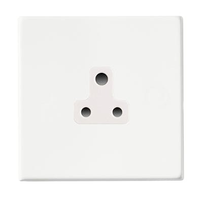 Hamilton Hartland G2 5A 1 Gang Screwless Unswitched Round Pin Socket - Matt White  - 7G2MWUS5W, Image 1 of 1