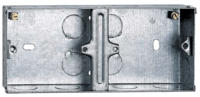 Deta Dual 1 Gang 35mm Metal Back Box - DB166, Image 1 of 1