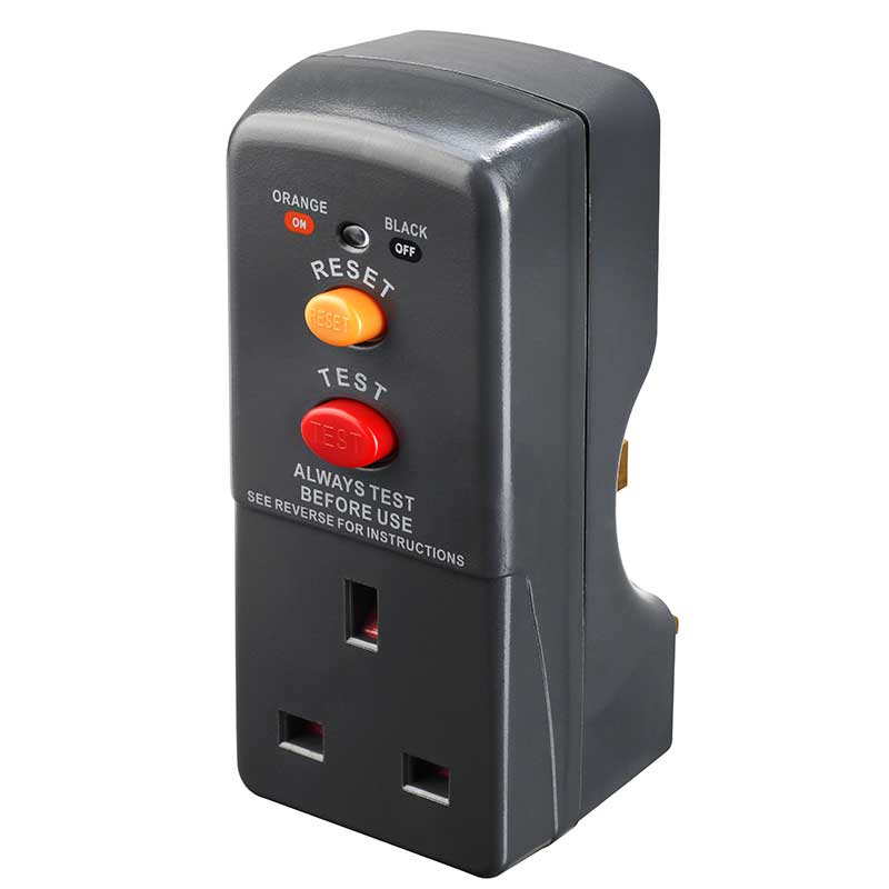 Masterplug 13A Double Pole Active RCD Safety Adapter - Black  - ARCDKG, Image 1 of 1