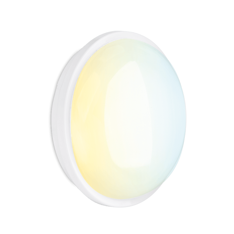 Aurora UtiliteCS 8W IP65 CCT Round Bulkhead 3000/4000/6500K - White - AU-BH108CS, Image 1 of 1