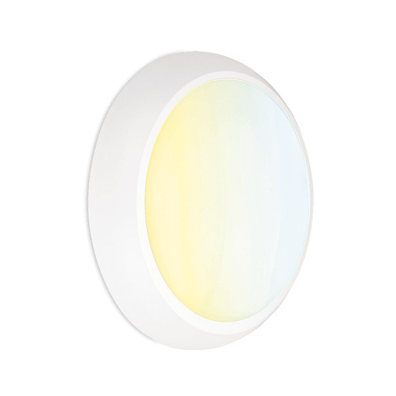 Aurora MestorCWS 12W/16W/20W IP65 CCT Round Bulkhead 3000/4000/6500K - White - AU-BHE20CWS, Image 1 of 1