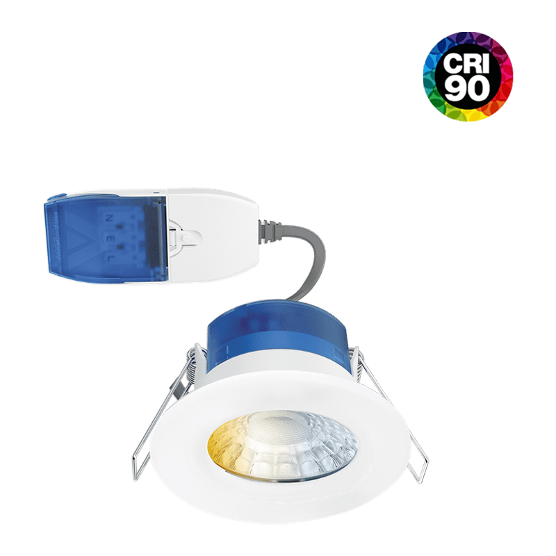 Aurora R6 6W Dimmable IP65 CCT Fast Fix Downlight 3000/4000/5700K - White - AU-R6CSFFH, Image 1 of 1