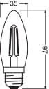 Ledvance 4.8W Dimmable Filament Candle E27, Very Warm White - 590670, Image 3 of 3