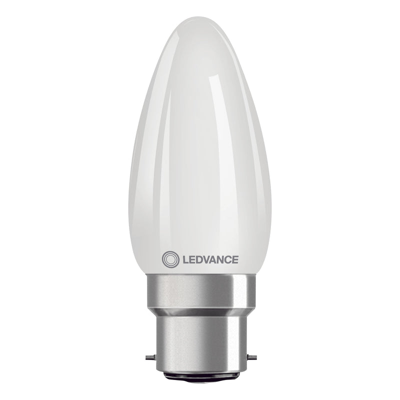 Ledvance 4.8W Dimmable Frosted Filament Candle B22, Very Warm White - 590755, Image 2 of 3