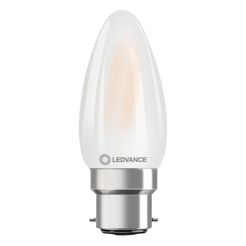 Ledvance 4W Frosted Filament Candle B22, Very Warm White - 591899, Image 1 of 3