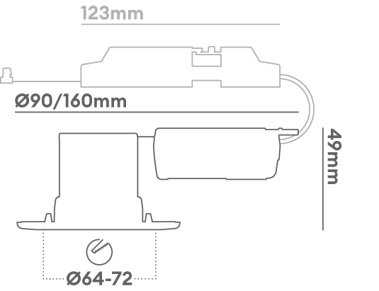 Collingwood H2 Pro 550 5.2W LED Downlight IP65, Warm White, Image 4 of 4