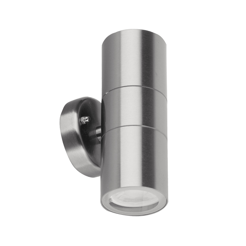 Aurora WallE IP44 Fixed Up/Down GU10 Wall Light - Stainless Steel - EN-WL2SS, Image 1 of 1