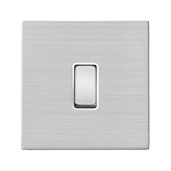 Hamilton Hartland CFX 10A 1 Gang 2 Way Screwless Light Switch - Satin Steel with White Insert  - 74CR21SS-W, Image 1 of 1