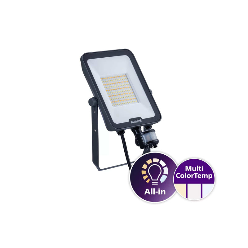 Philips Ledinaire Gen3 50W IP65 Floodlight Black, Colour Selectable with PIR, Image 1 of 1