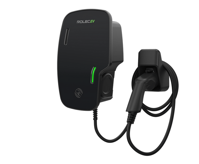 Rolec Zura EV Charging Unit with 32A 7.4kW 5m Tethered Lead Type 2 Black  - ROLEC3140B, Image 1 of 1