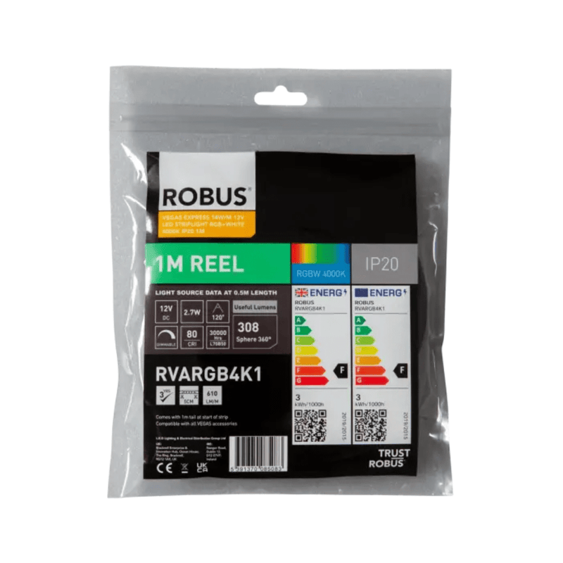 Robus Vegas 14W/m 1m LED Striplight IP20, RGB / 4000K - RVARGB4K1, Image 1 of 1