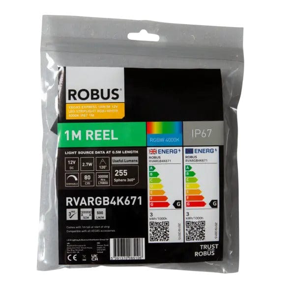 Robus Vegas 14W/m 1m LED Striplight IP67, RGB / 4000K - RVARGB4K671, Image 1 of 1