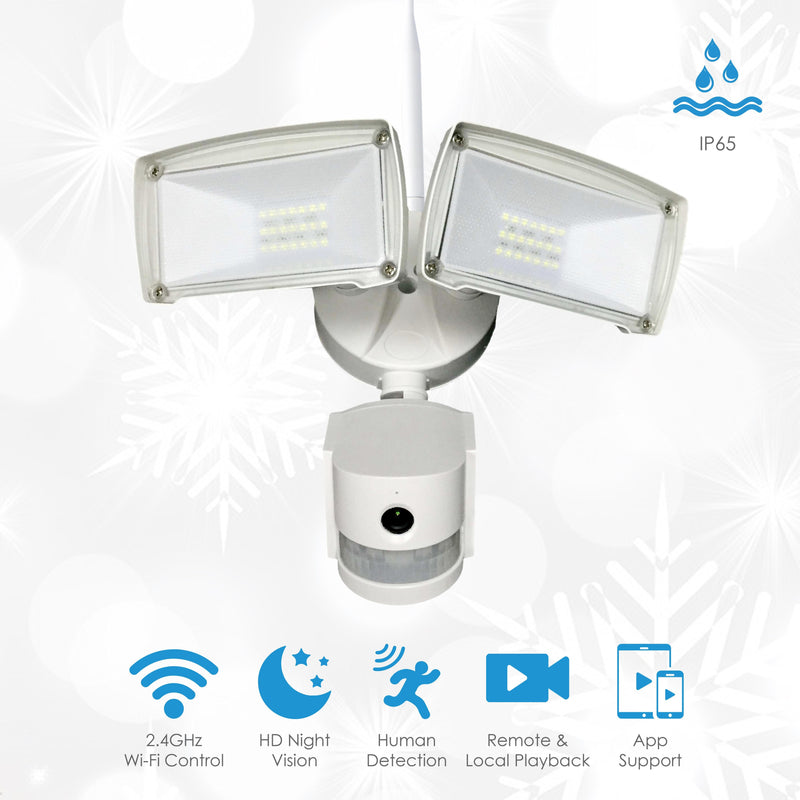 ENERJ Smart 1080p LED Floodlight Camera Wired, White - SHA5210, Image 4 of 6