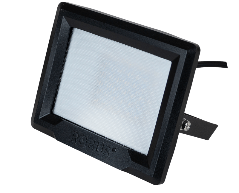 Robus HiLume 100W LED flood light, IP65, Black, 4000K, c/w 1m flex - RHL10040-04, Image 1 of 1