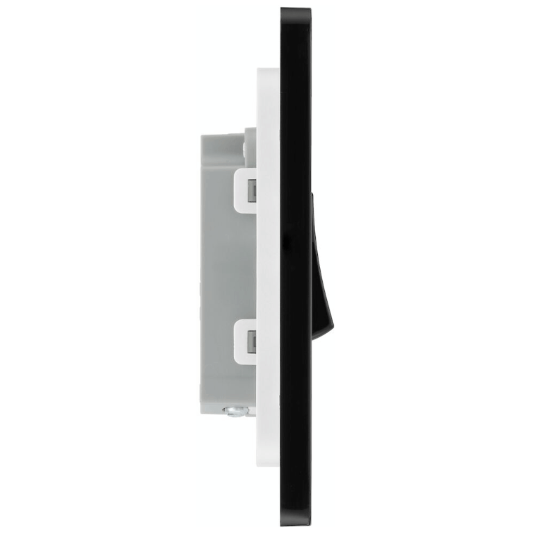 BG Evolve Black Chrome Single Light Switch 20A 16AX 2 Way - PCDBC12B, Image 2 of 3