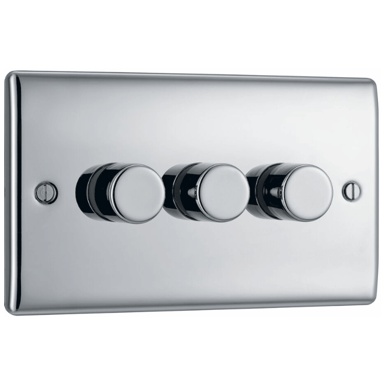 BG Nexus Metal 2-Way Triple Trailing Edge Dimmer Push On/Off -, Image 1 of 1