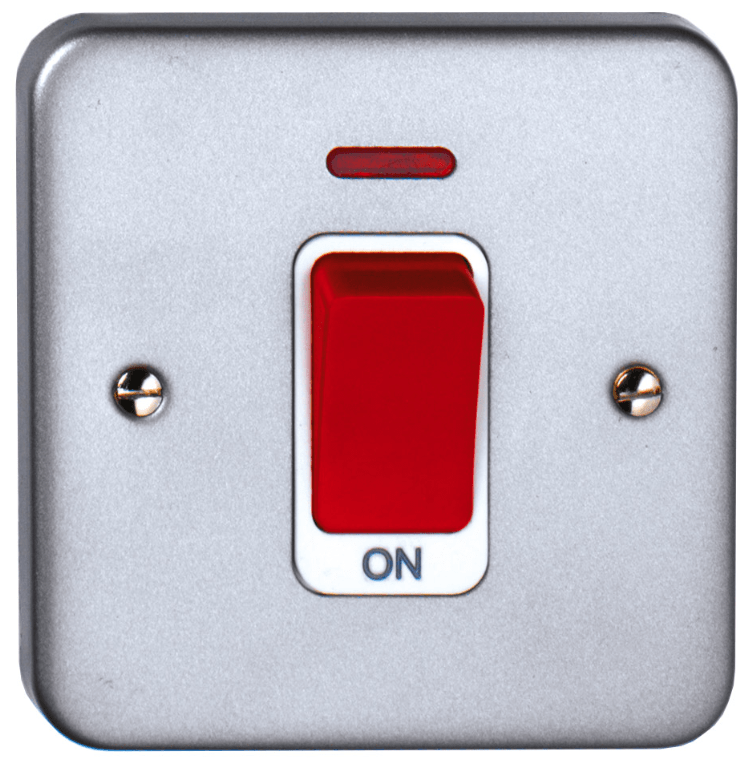 Deta Metal Clad 50A DP Switch With Flex Outlet & Back Box With Knockouts - M1300P, Image 1 of 1