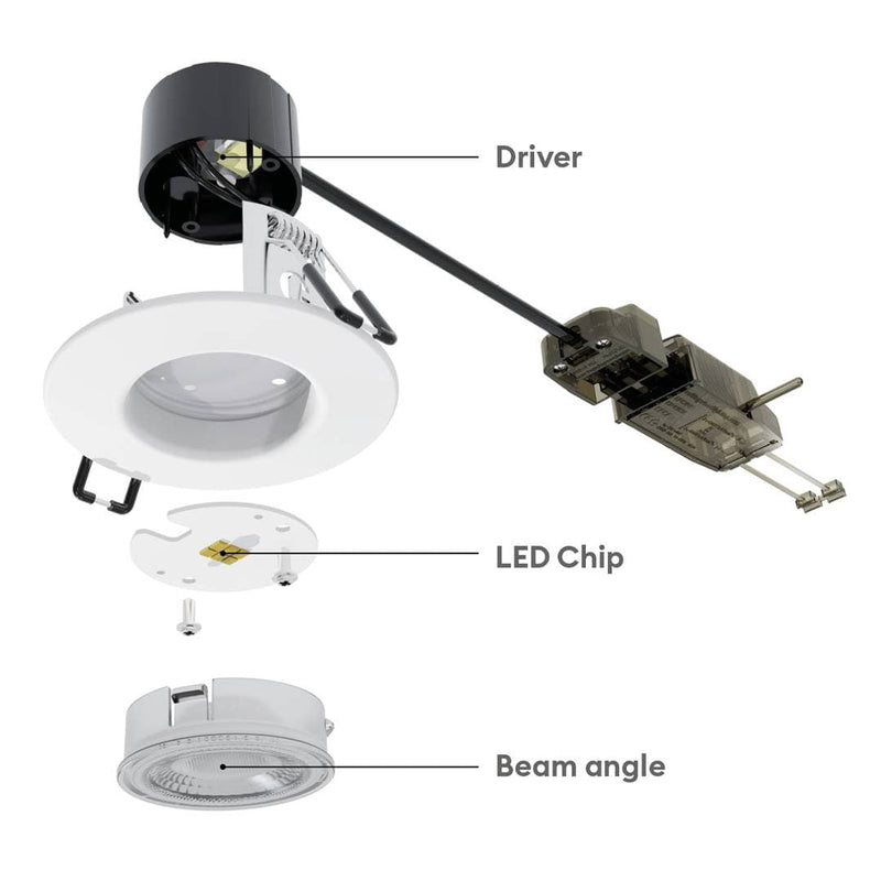 Collingwood H2 Lite 4.3W LED Downlight Cool White, Brushed Steel, Image 5 of 6