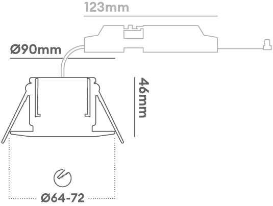 Collingwood H2 Lite 4.3W LED Downlight Cool White, Matt Black, Image 6 of 6