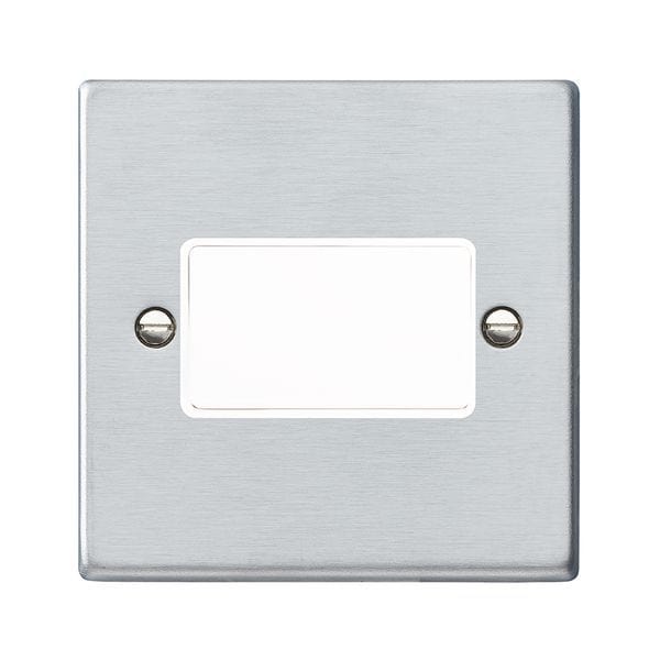 Hamilton Hartland 10A 1 Gang Triple Pole Fan Isolator Switch - Satin Chrome with White Insert  - 76TPWH-W, Image 1 of 1