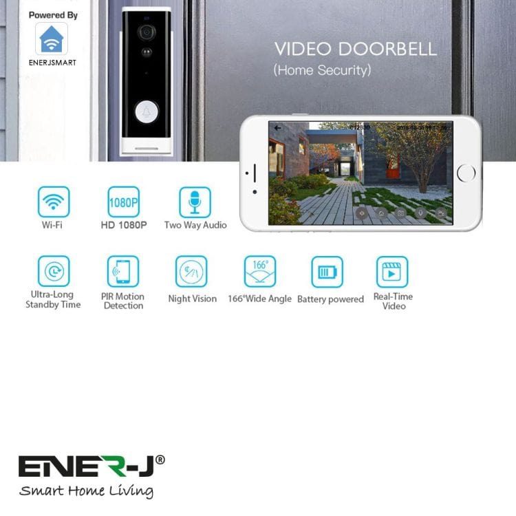 ENERJ Slim Wireless Video Door Bell & Chime - SHA5307, Image 5 of 6