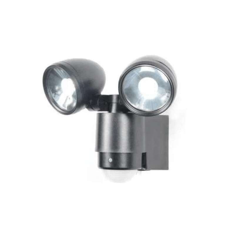 Forum Sirocco 6W Security Twin Spotlight with PIR Sensor IP44 - Black - ZN-23454-BLK, Image 1 of 1