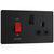 BG Evolve Matt Black 45A 2-Pole Cooker Switch With 13A Switched Socket & LED Indicators  - PCDMB70B