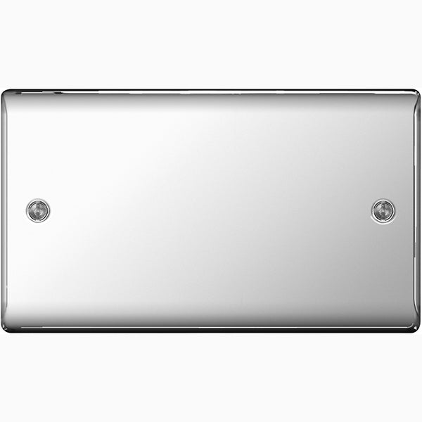 BG Nexus Metal Polished Chrome 2 Gang Blanking Plate - NPC95, Image 1 of 1