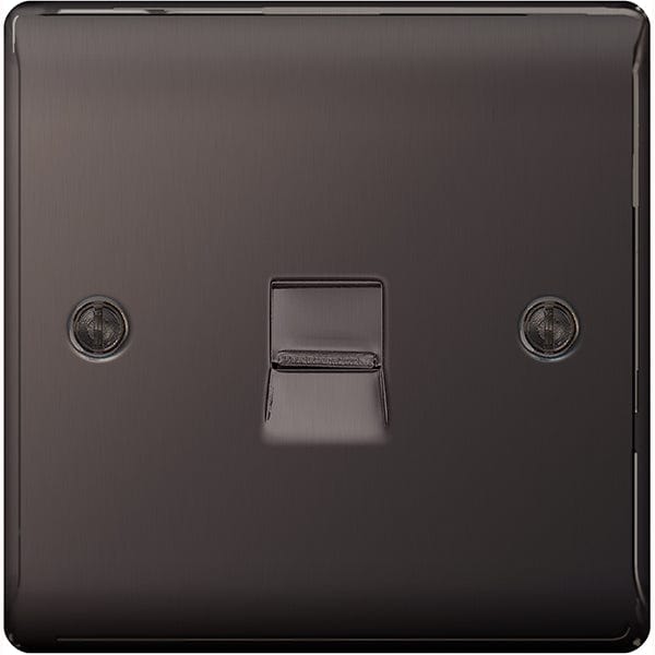 BG Nexus Metal Black Nickel Single Slave Telephone Socket - NBNBTS1, Image 1 of 1