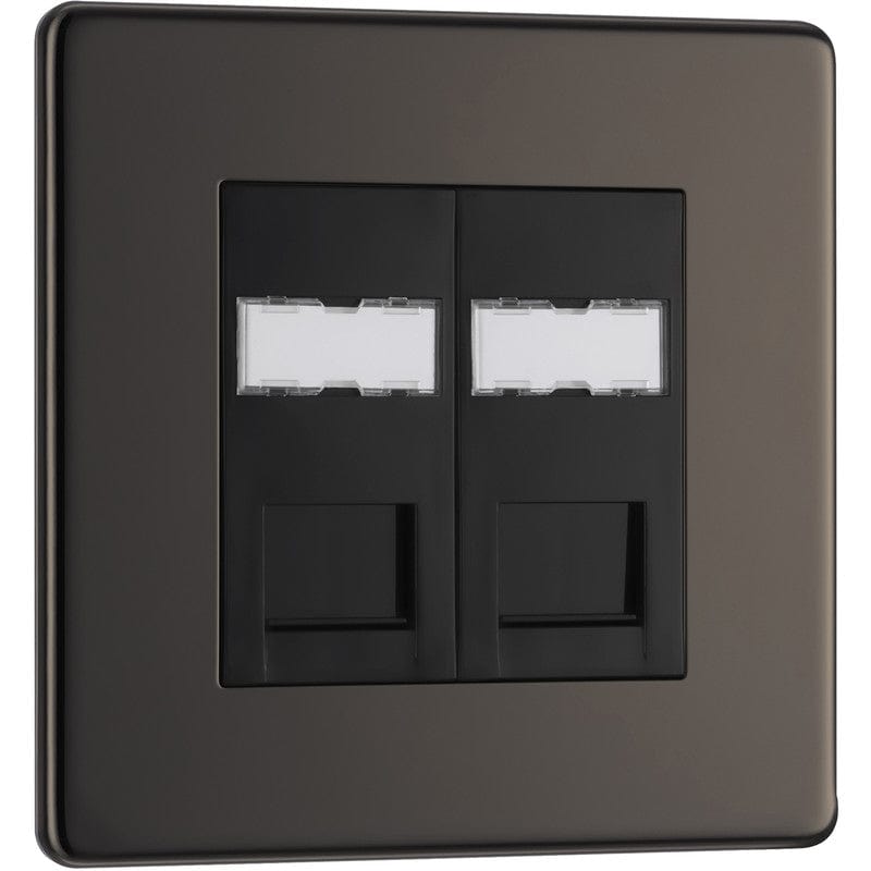 BG Flat Plate Black Nickel Rj45 Data Skt 2G - FBNRJ452, Image 1 of 1