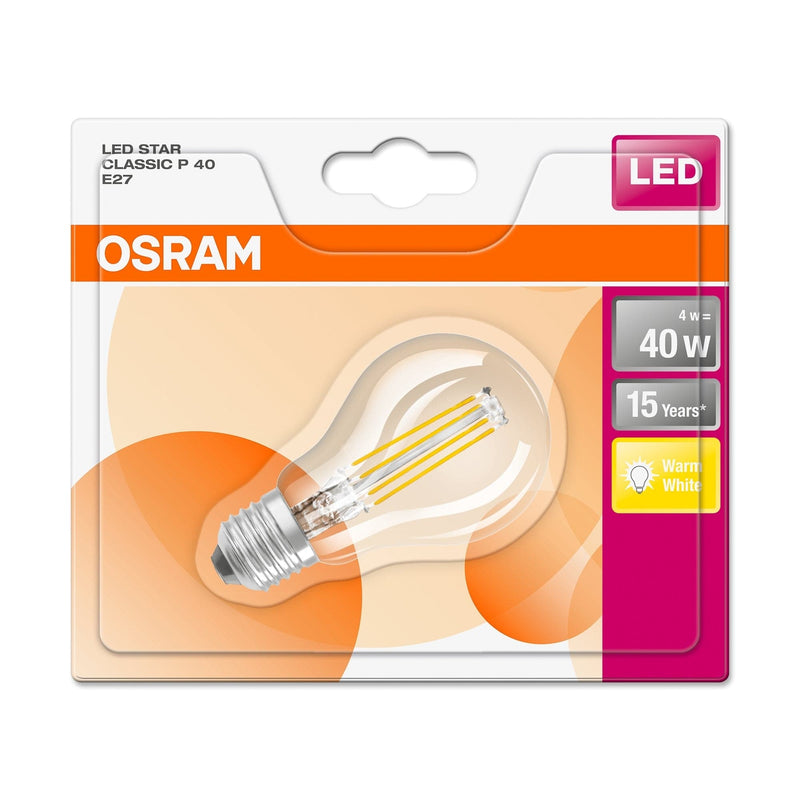 Osram 4W Parathom Clear LED Golf Ball ES/E27 Very Warm White - (961807-435162), Image 3 of 3