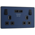 BG Evolve Matt Blue Double Switched 13A Power Socket + 2 X USB (3.1A) - PCDDB22U3B