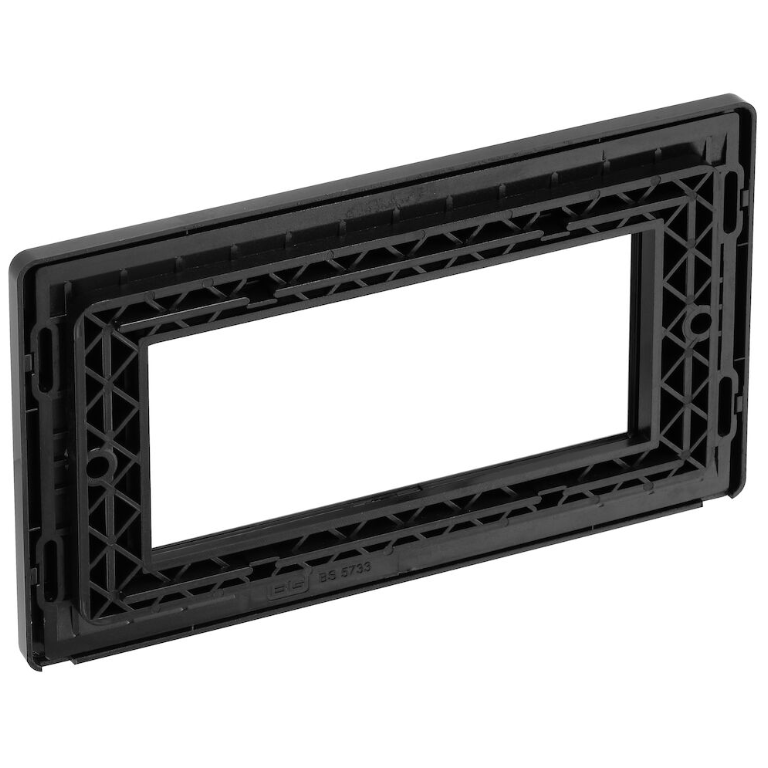 BG Evolve Matt Blue Grid 4 Gang Euro Module Front Plate - PCDDBEMR4B, Image 3 of 3