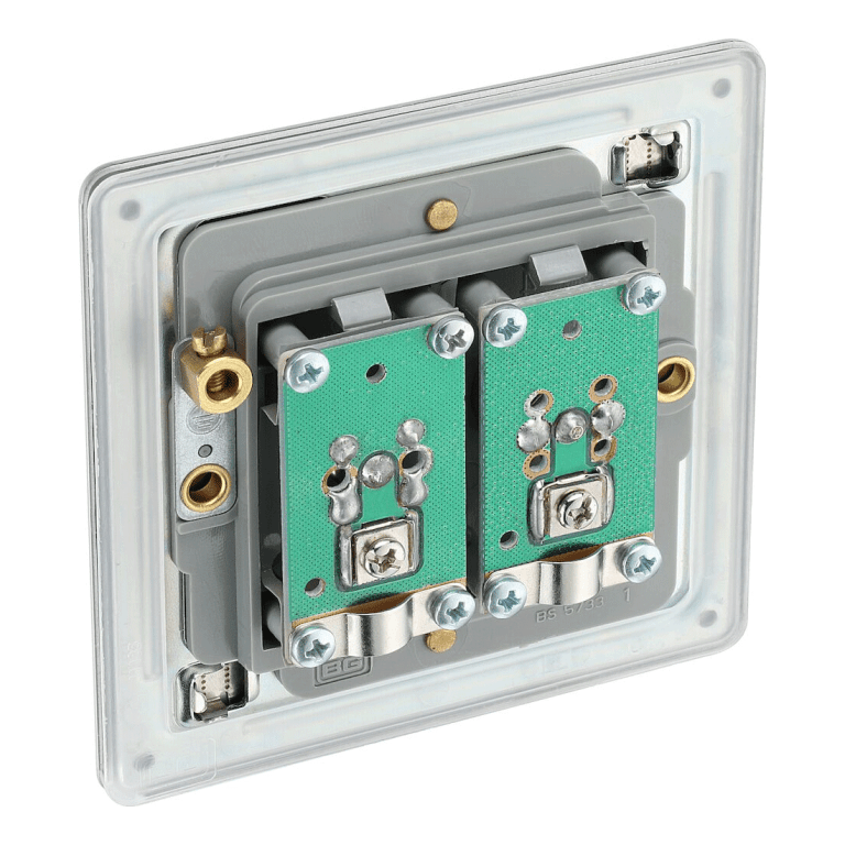 BG Screwless Flatplate Brushed Steel Single Socket For Tv Or Fm Co-Axial Aerial And Satellite Connection - FBS65, Image 3 of 3