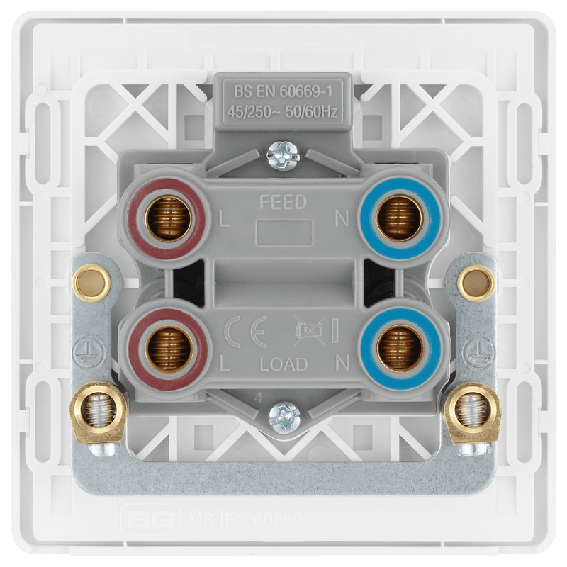 BG Evolve Pearl White 45A Small Plate 2-Pole Switch With LED Power Indicator - PCDCL74W, Image 6 of 6