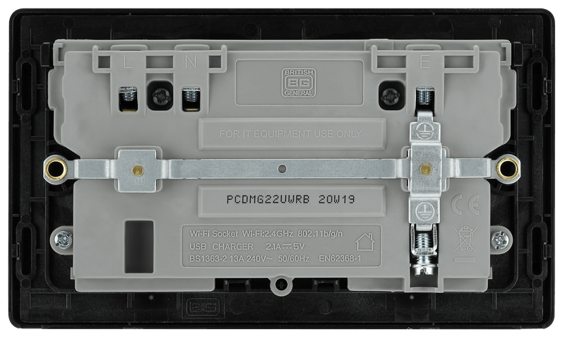 BG Evolve Matt Grey Wifi Extender Double Switched 13A Power Socket + 1 X USB (2.1A) - PCDMG22UWRB, Image 6 of 6